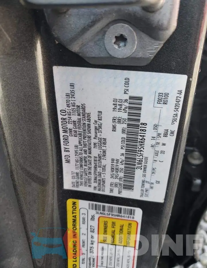 3LN6L5F95HR641818 Photo# 12