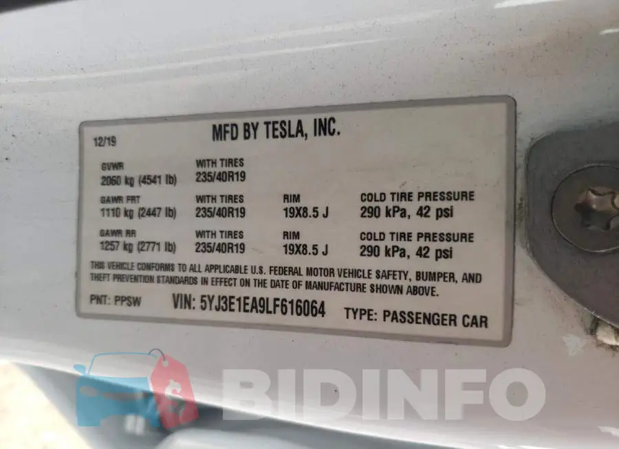 5YJ3E1EA9LF616064 Photo# 12