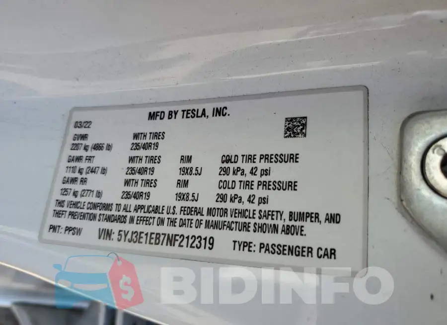 5YJ3E1EB7NF212319 Photo# 12