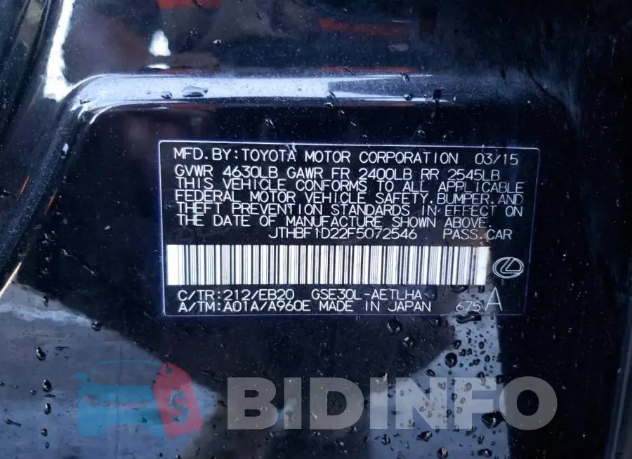 JTHBF1D22F5072546 Photo# 12