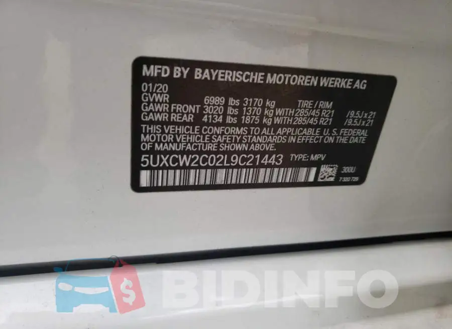 5UXCW2C02L9C21443 Photo# 13