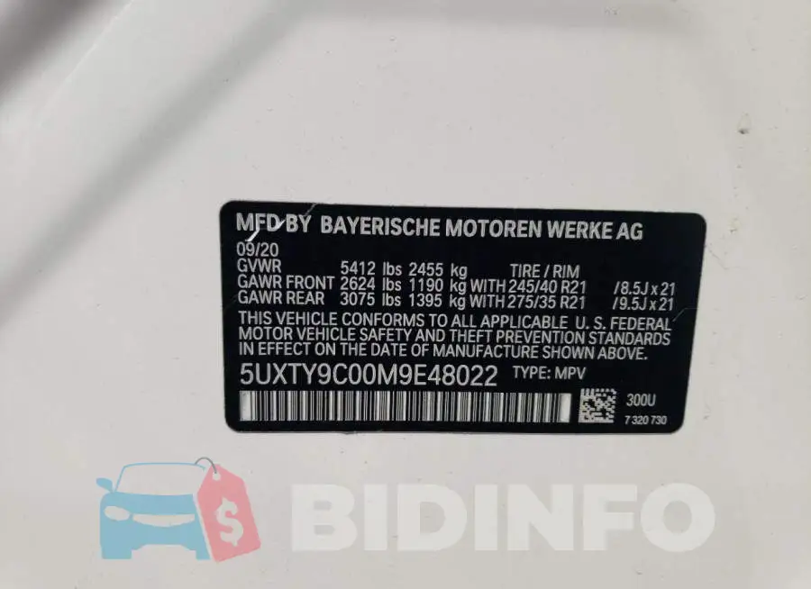 5UXTY9C00M9E48022 Photo# 12
