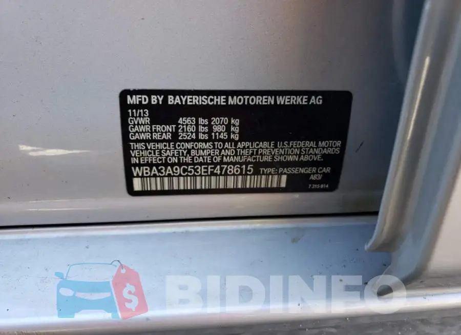 WBA3A9C53EF478615 Photo# 12
