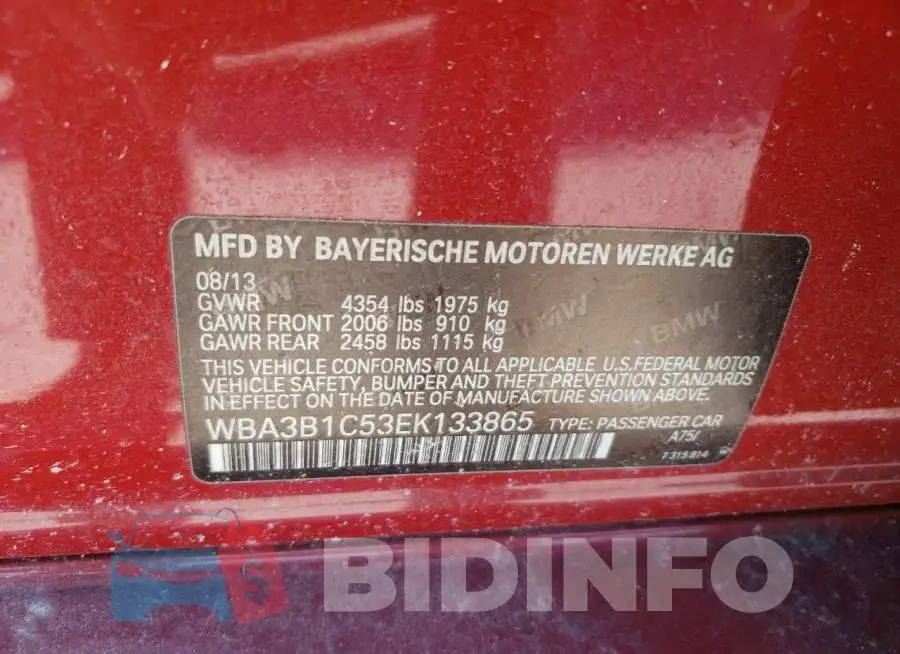 WBA3B1C53EK133865 Photo# 12