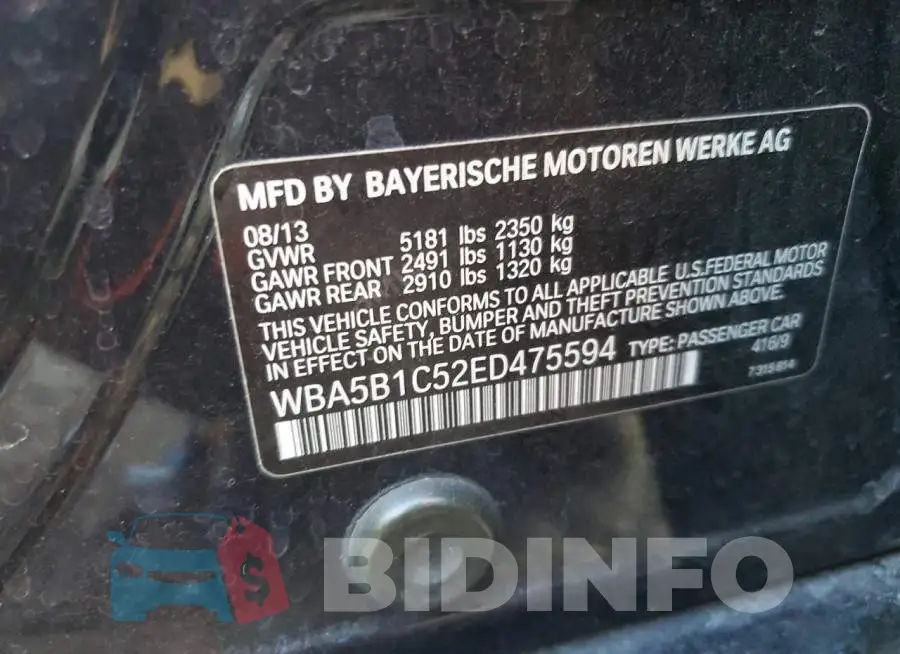 WBA5B1C52ED475594 Photo# 12