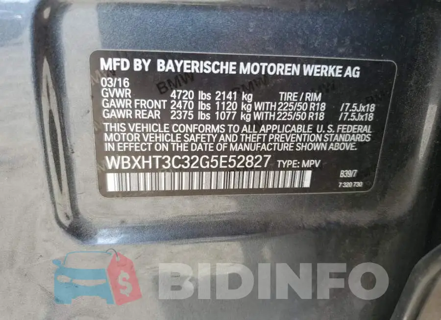 WBXHT3C32G5E52827 Photo# 12