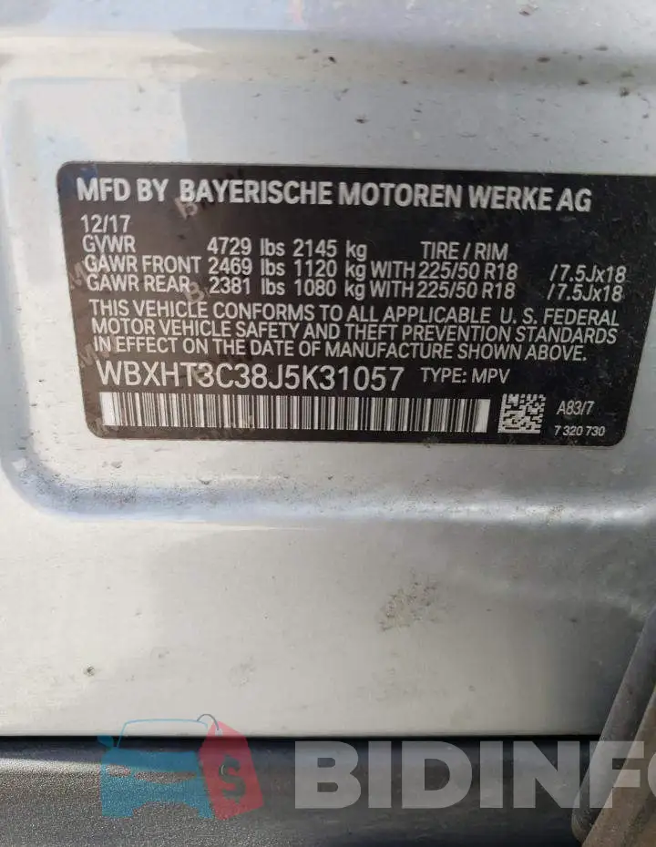 WBXHT3C38J5K31057 Photo# 13