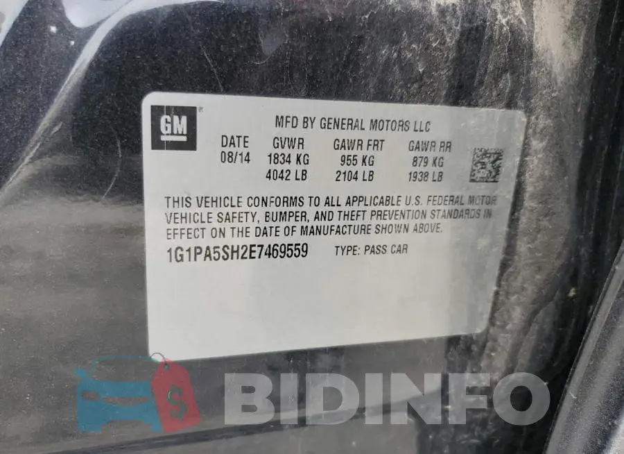 1G1PA5SH2E7469559 Photo# 13