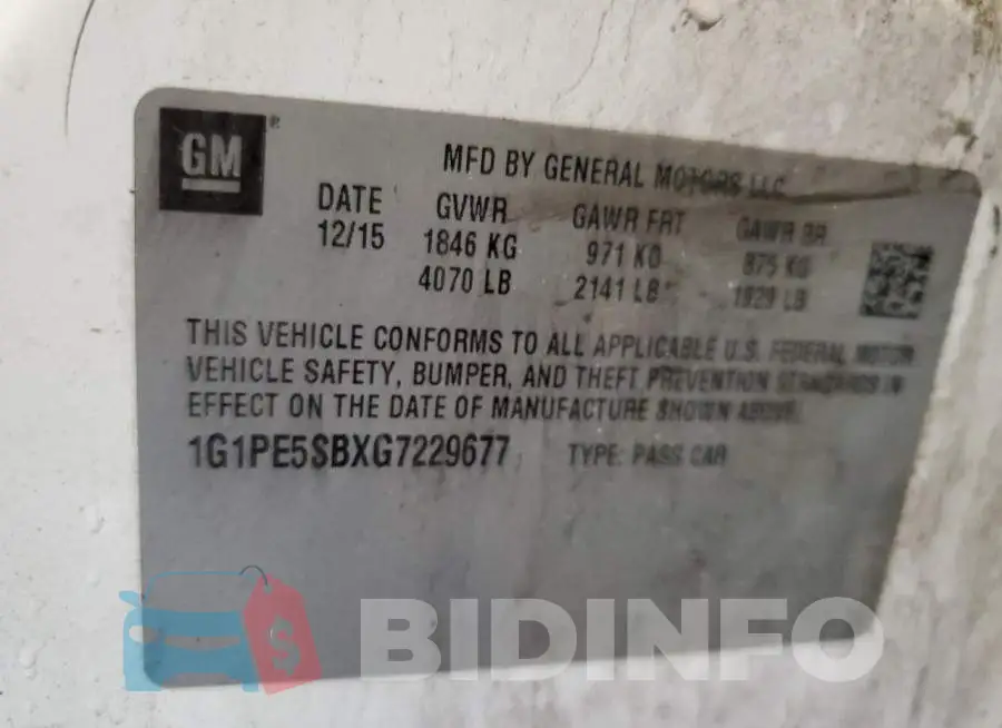 1G1PE5SBXG7229677 Photo# 12