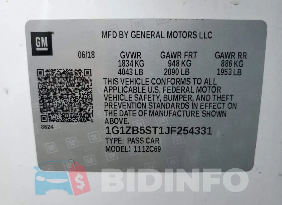 1G1ZB5ST1JF254331 Photo# 12