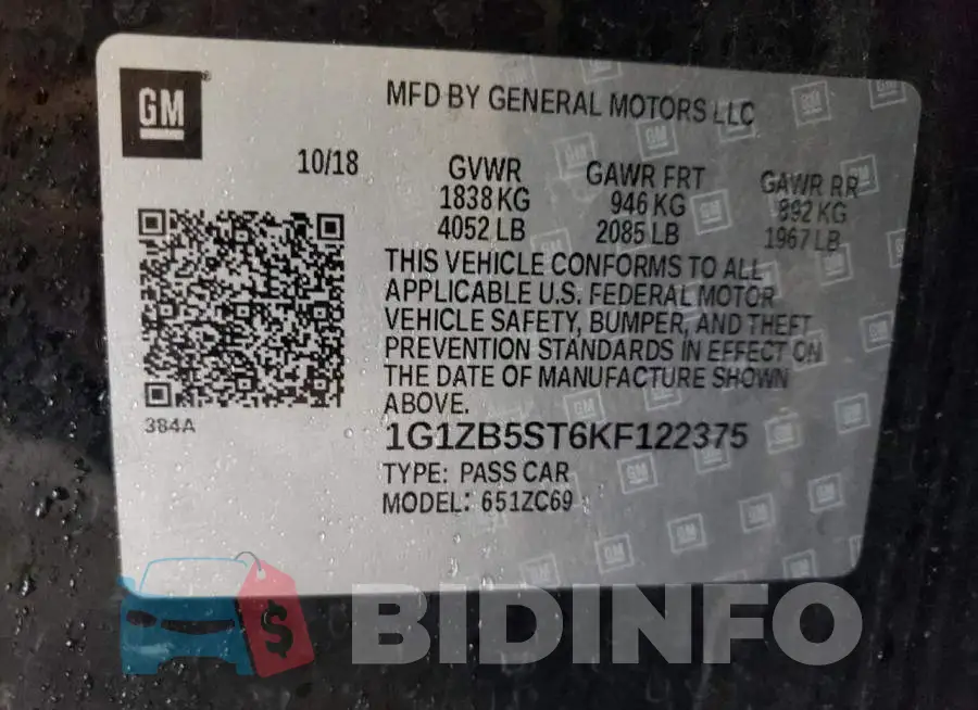 1G1ZB5ST6KF122375 Photo# 12