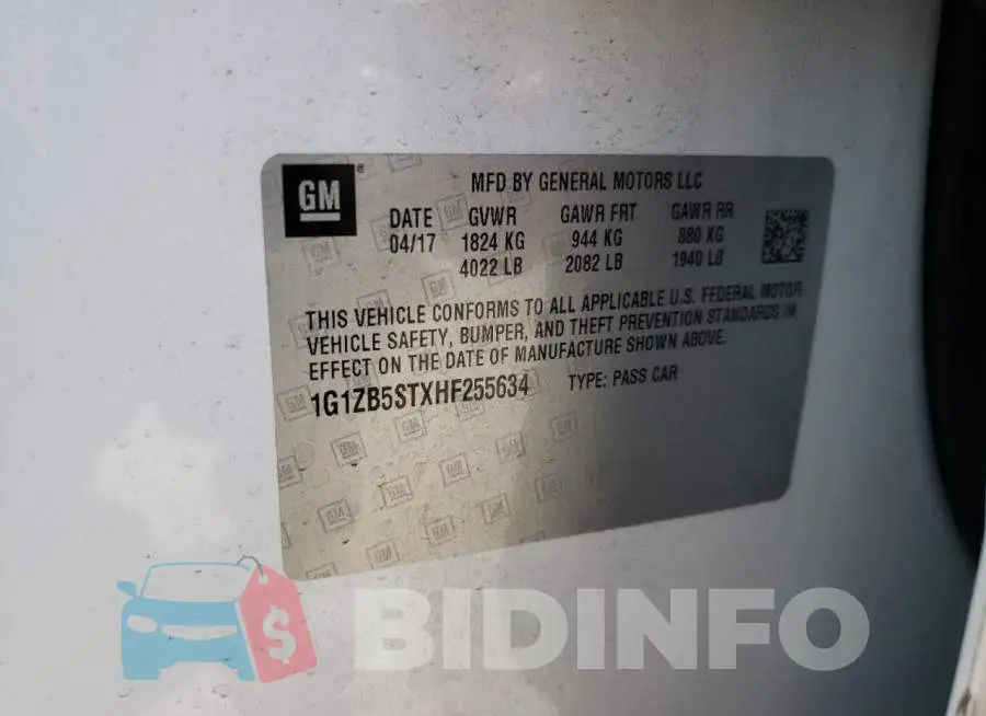 1G1ZB5STXHF255634 Photo# 12