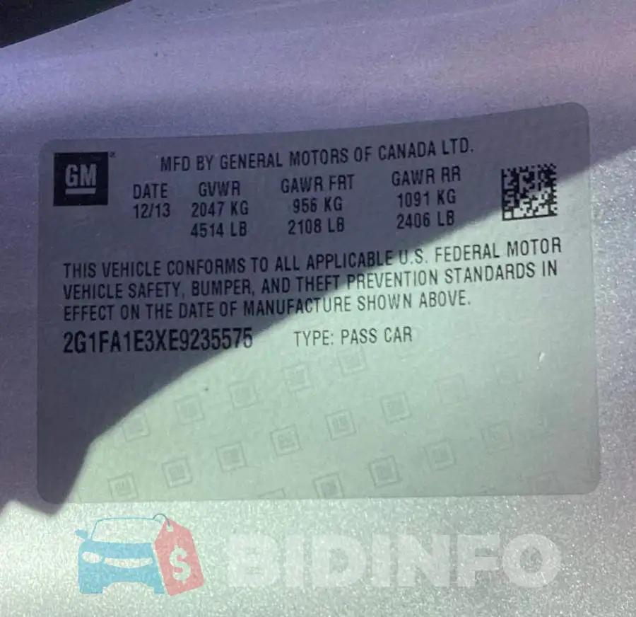 2G1FA1E3XE9235575 Photo# 10