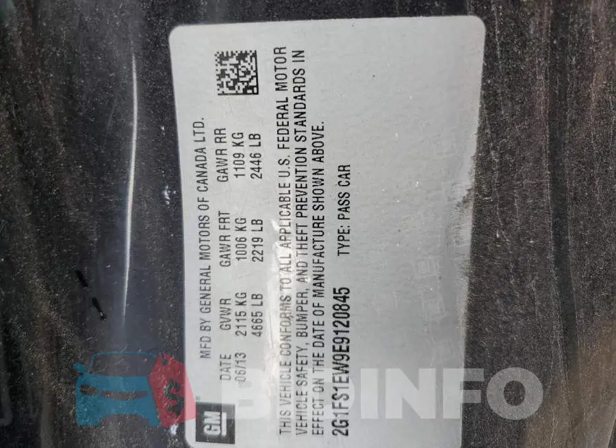 2G1FS1EW9E9120845 Photo# 12