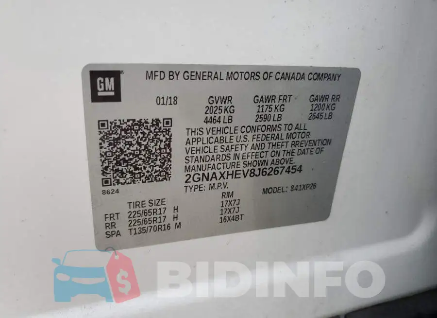 2GNAXHEV8J6267454 Photo# 14