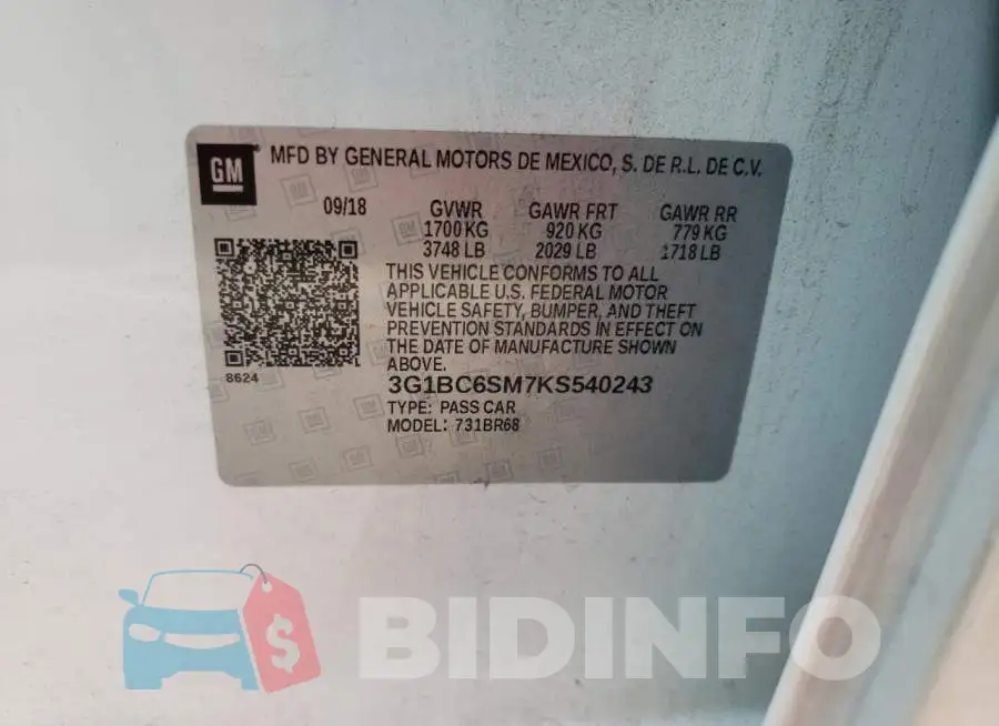 3G1BC6SM7KS540243 Photo# 12