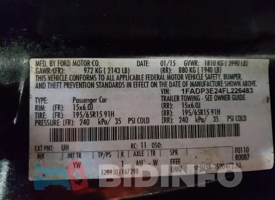 1FADP3E24FL226483 Photo# 12