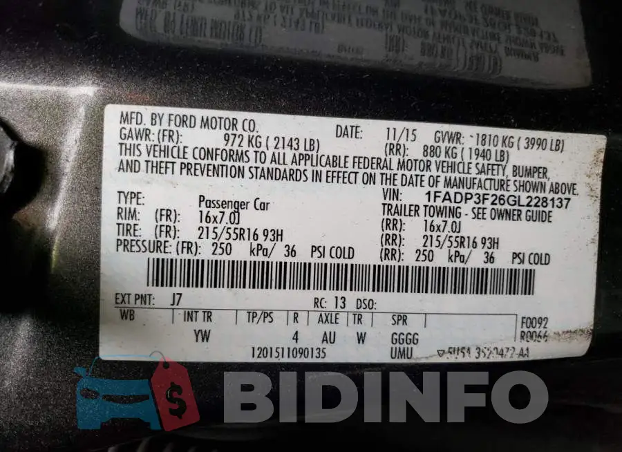 1FADP3F26GL228137 Photo# 12