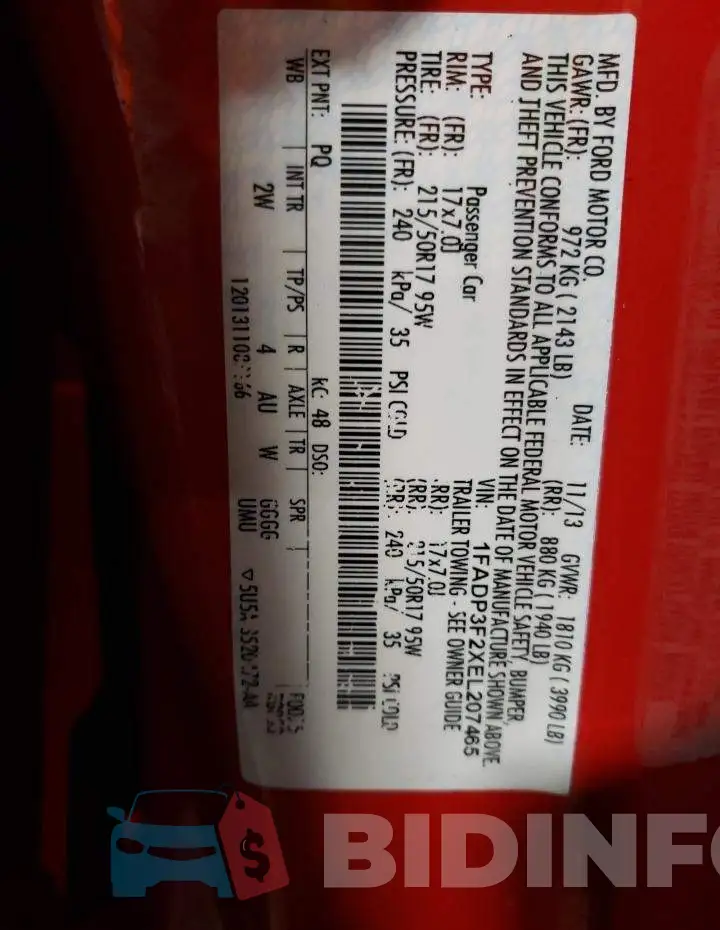 1FADP3F2XEL207465 Photo# 12