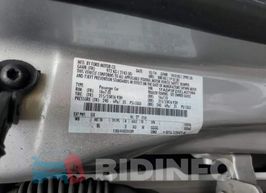 1FADP3F2XEL437099 Photo# 12