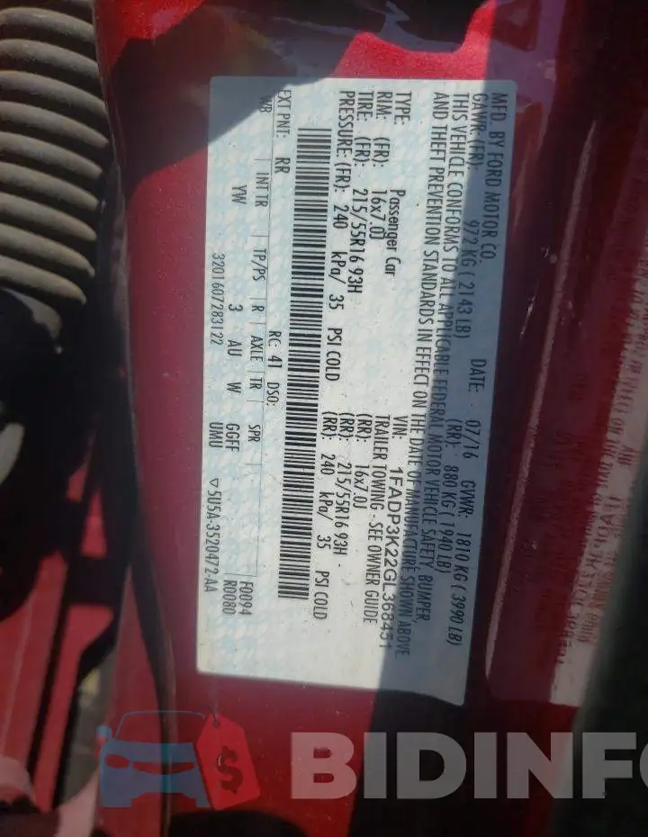 1FADP3K22GL368451 Photo# 12