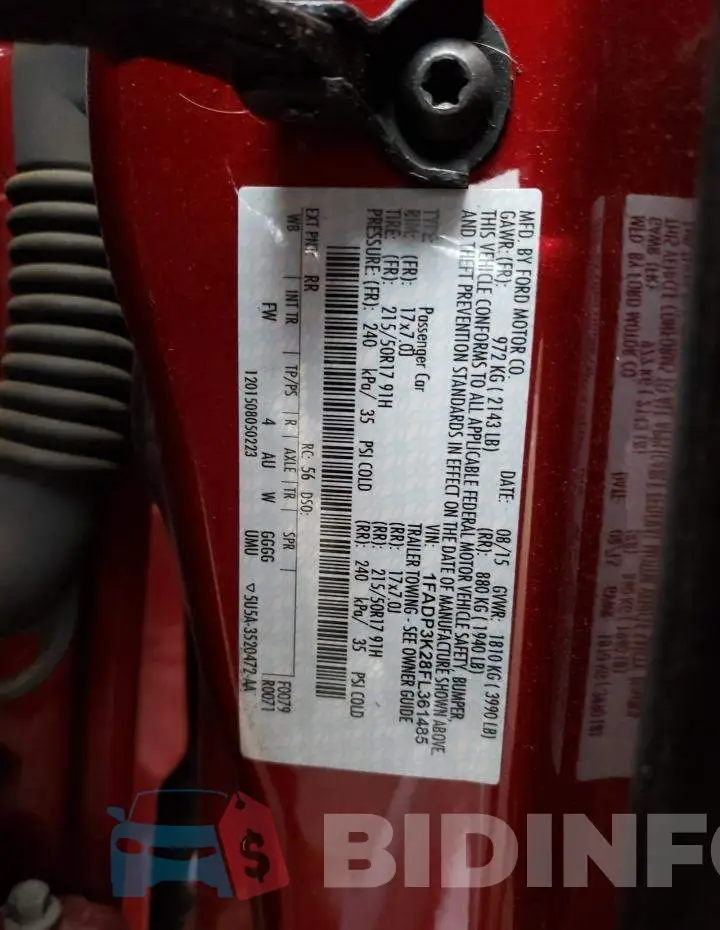 1FADP3K28FL361485 Photo# 12