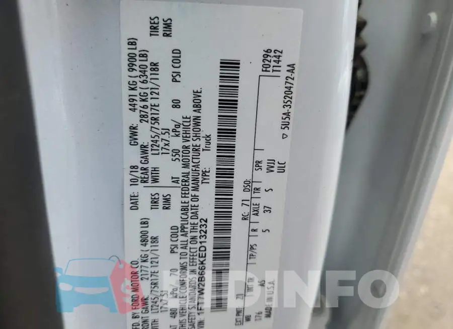1FT7W2B66KED13232 Photo# 12