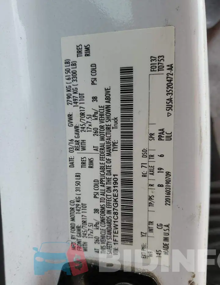 1FTEW1C87GKE31901 Photo# 13