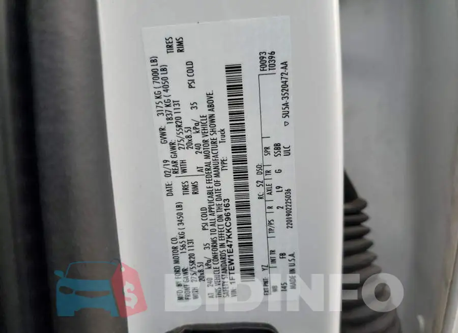 1FTEW1E47KKC96163 Photo# 13
