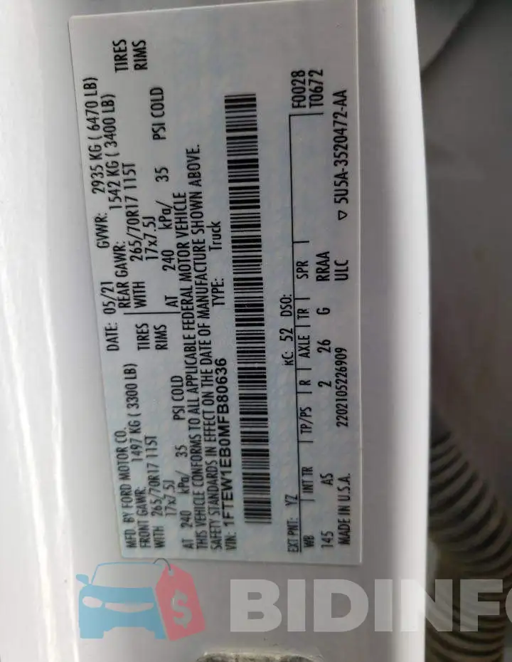 1FTEW1EB0MFB80636 Photo# 13