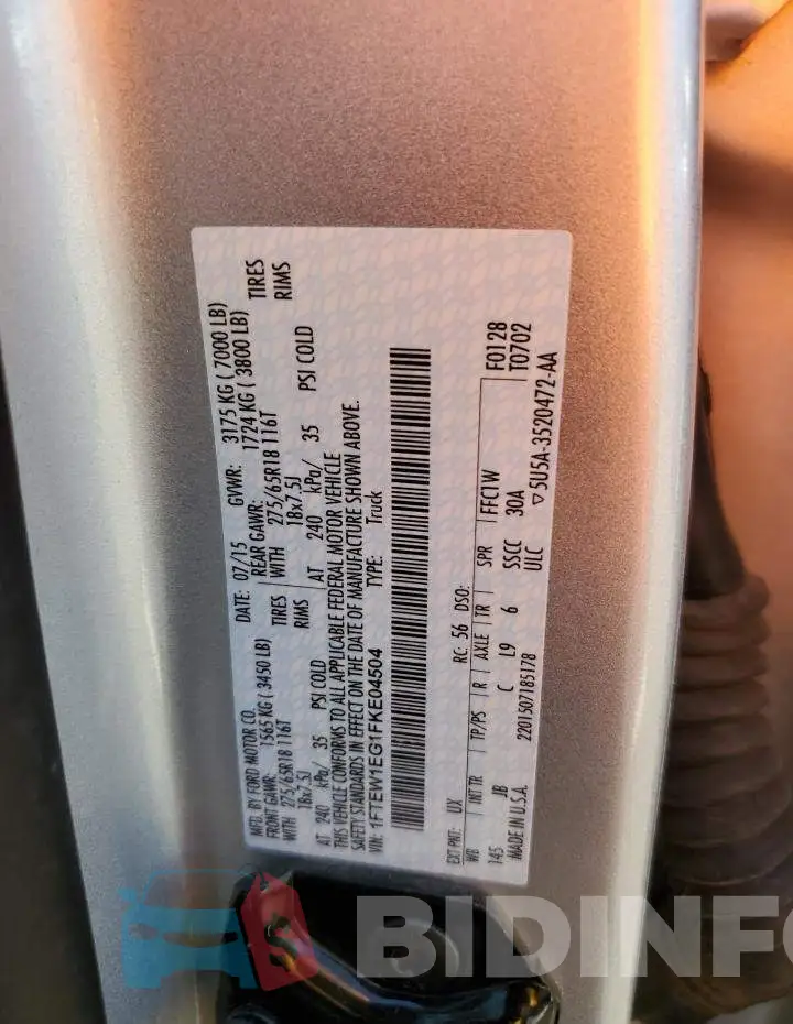 1FTEW1EG1FKE04504 Photo# 12