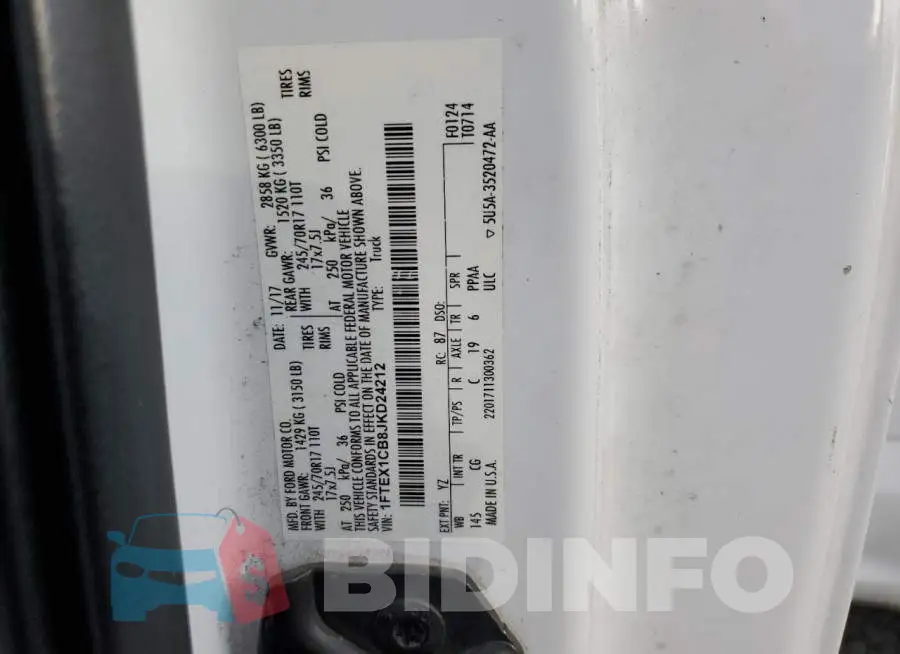 1FTEX1CB8JKD24212 Photo# 12