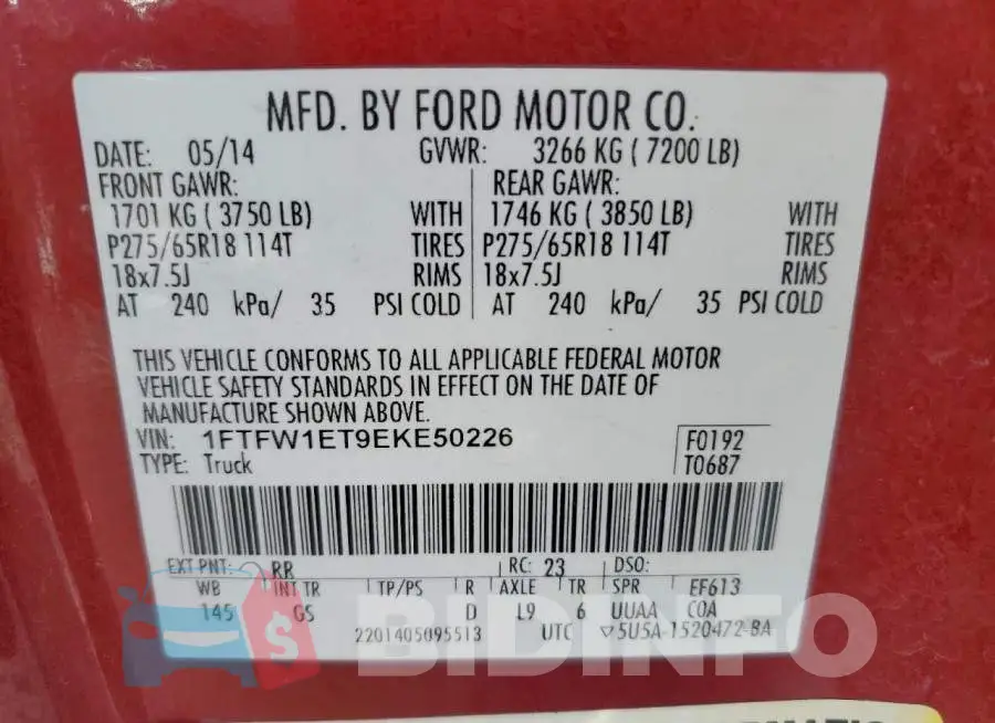 1FTFW1ET9EKE50226 Photo# 12