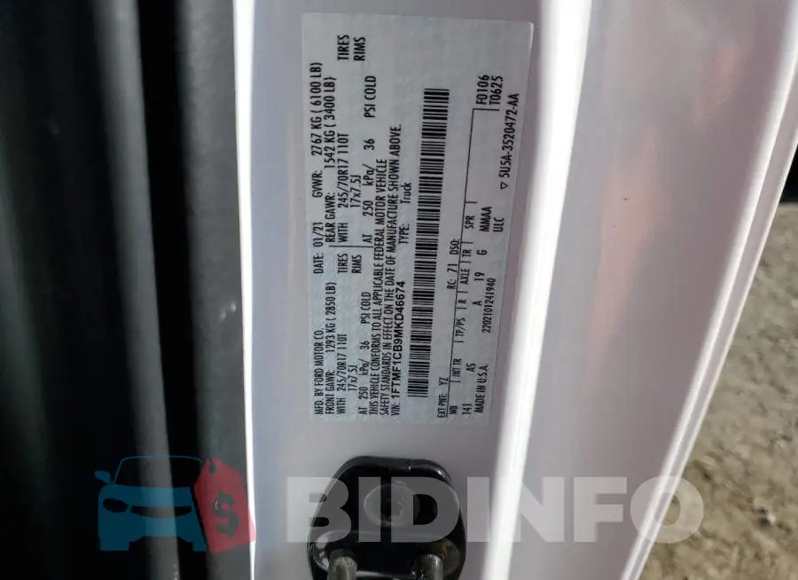 1FTMF1CB9MKD46674 Photo# 12