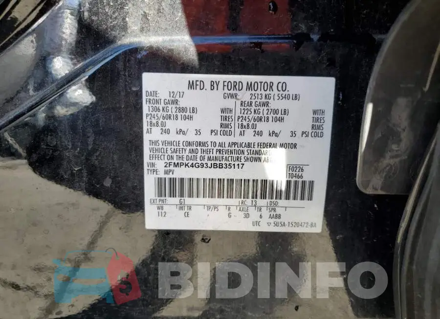 2FMPK4G93JBB35117 Photo# 13