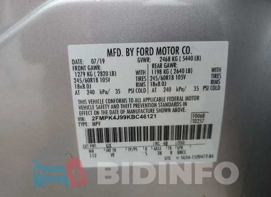 2FMPK4J99KBC46121 Photo# 13