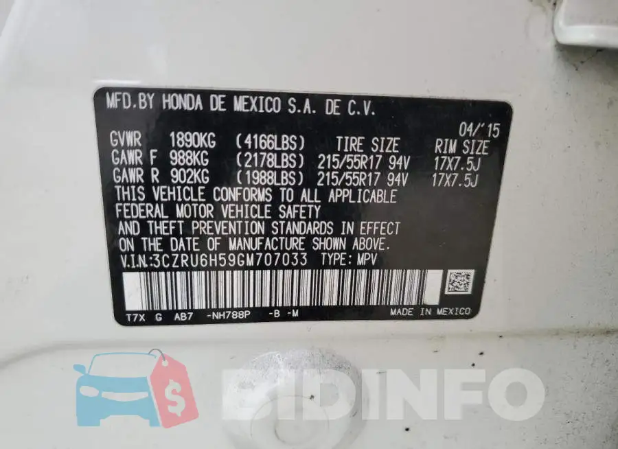 3CZRU6H59GM707033 Photo# 13
