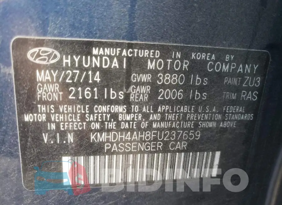 KMHDH4AH8FU237659 Photo# 12