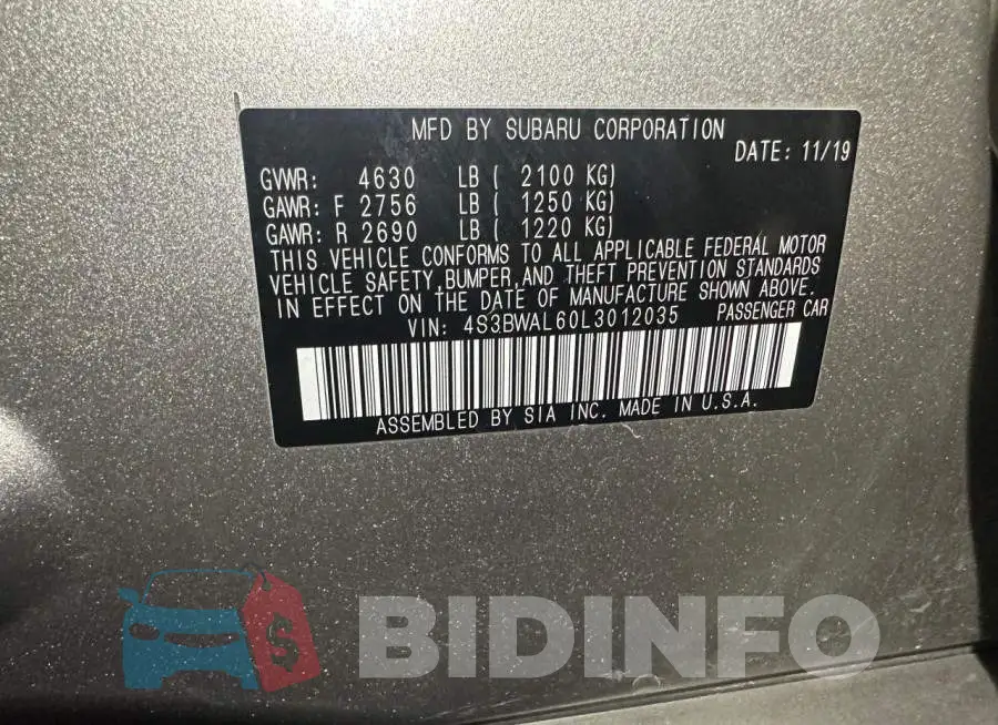 4S3BWAL60L3012035 Photo# 10