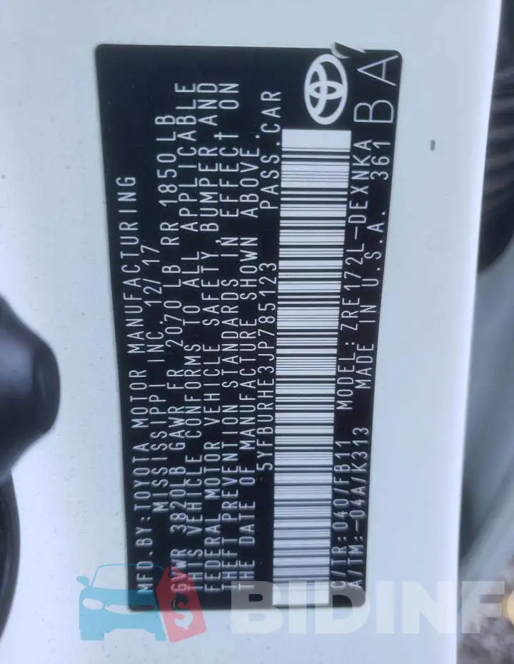 5YFBURHE3JP785123 Photo# 13