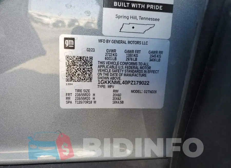 1GKKNML40PZ179022 Photo# 12
