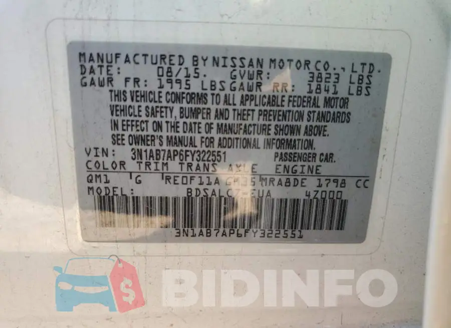 3N1AB7AP6FY322551 Photo# 12