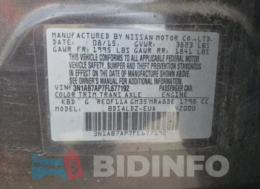 3N1AB7AP7FL677192 Photo# 13