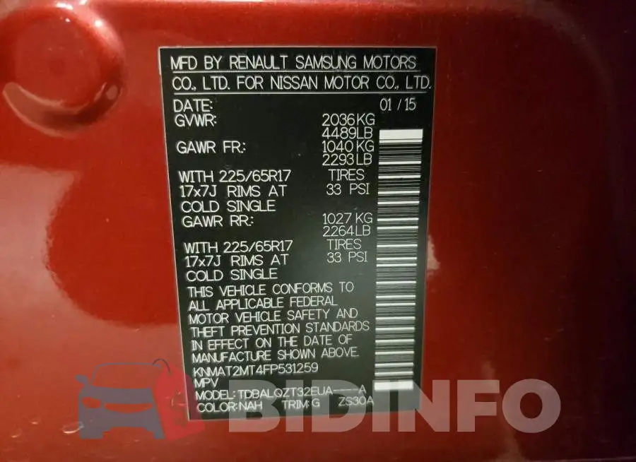 KNMAT2MT4FP531259 Photo# 12