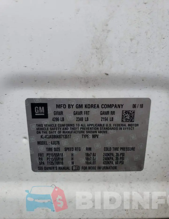 KL4CJASB6KB713517 Photo# 12