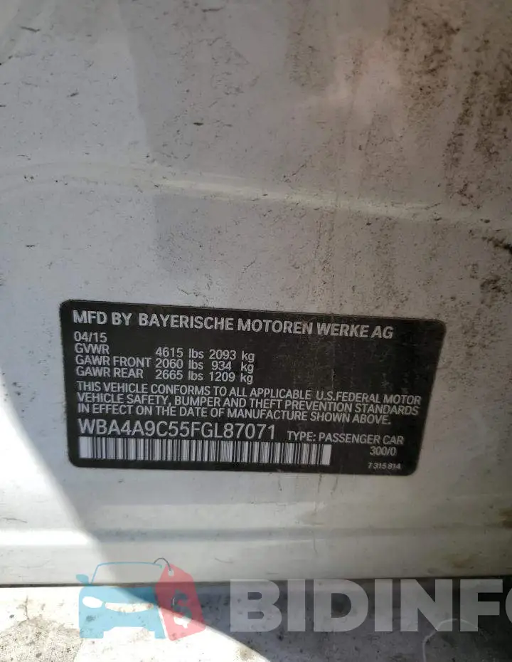 WBA4A9C55FGL87071 Photo# 12