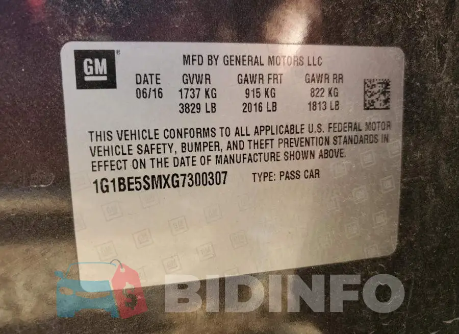 1G1BE5SMXG7300307 Photo# 12