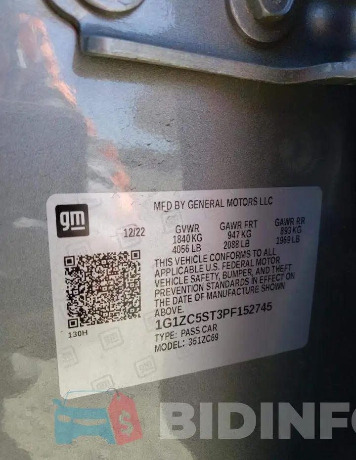 1G1ZC5ST3PF152745 Photo# 13
