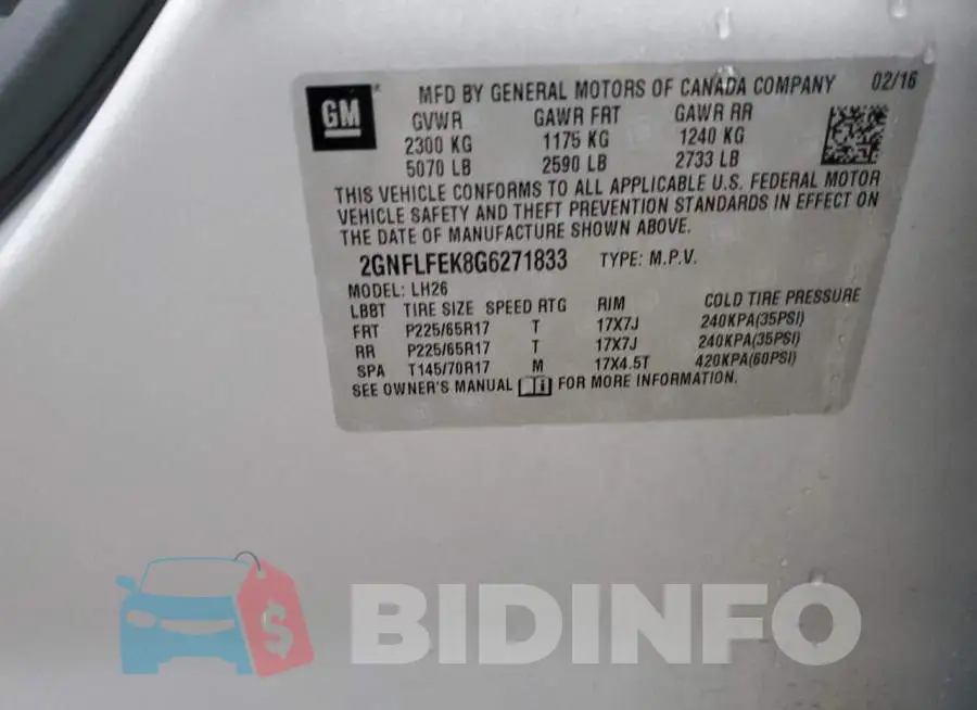 2GNFLFEK8G6271833 Photo# 12