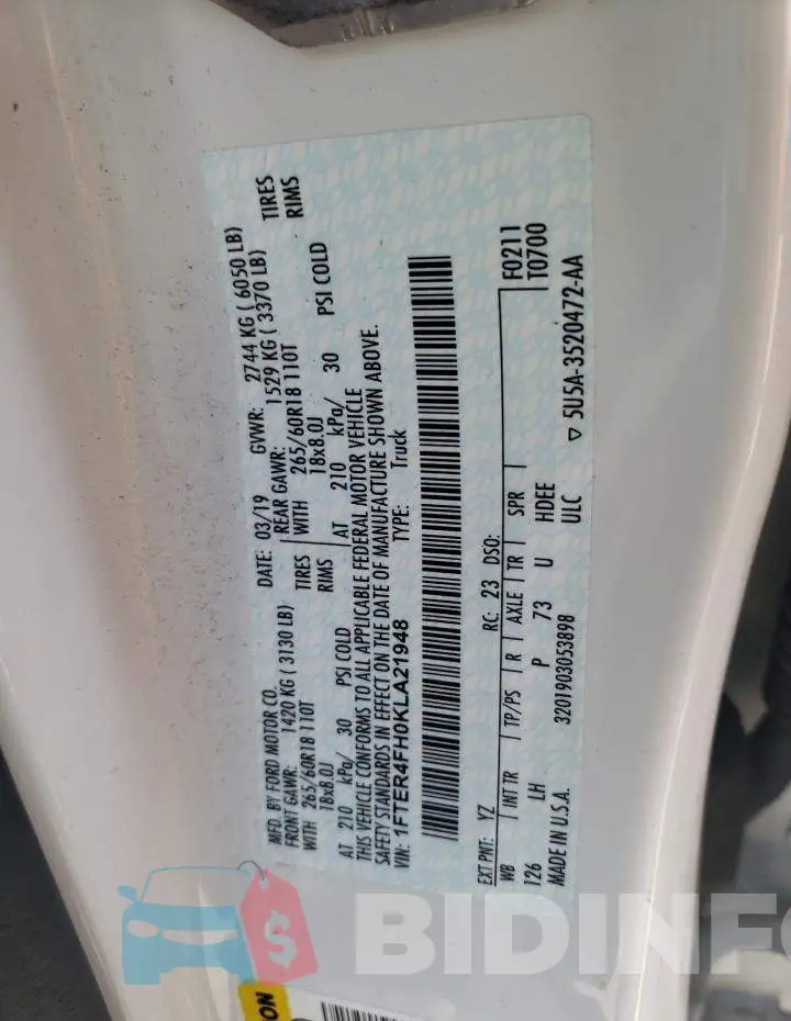 1FTER4FH0KLA21948 Photo# 12